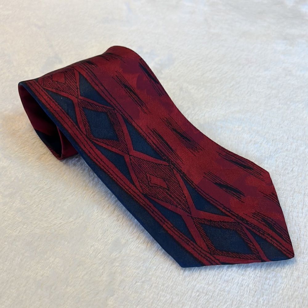 Vintage Valentino Pietro  Abstract Print Silk Tie